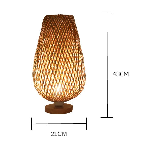 OUDELADI Vintage Bamboohandicraft Table Lamps Handmade bedroom bedside desk lights living room decor warm bamboo wood lamp